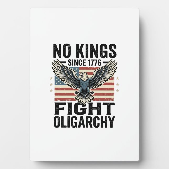 Plaque Photo No Kings Since 1776 Patriotic Eagle Vintage Shirt  (Devant)