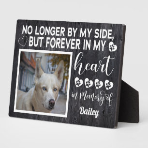 Plaque Photo No Longer by My Side, Dog Memorial – Custom Photo