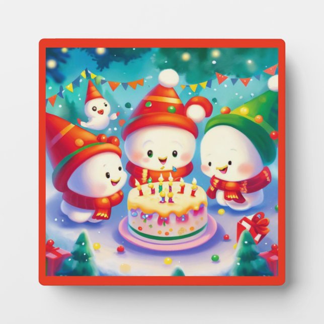 Plaque Photo Noël Anniversaire 6 (Devant)