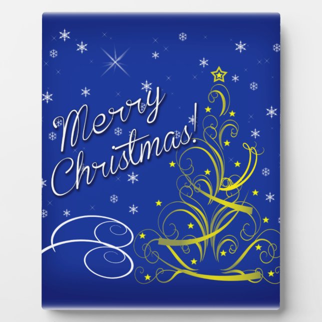 Plaque Photo Noël bleu (Devant)