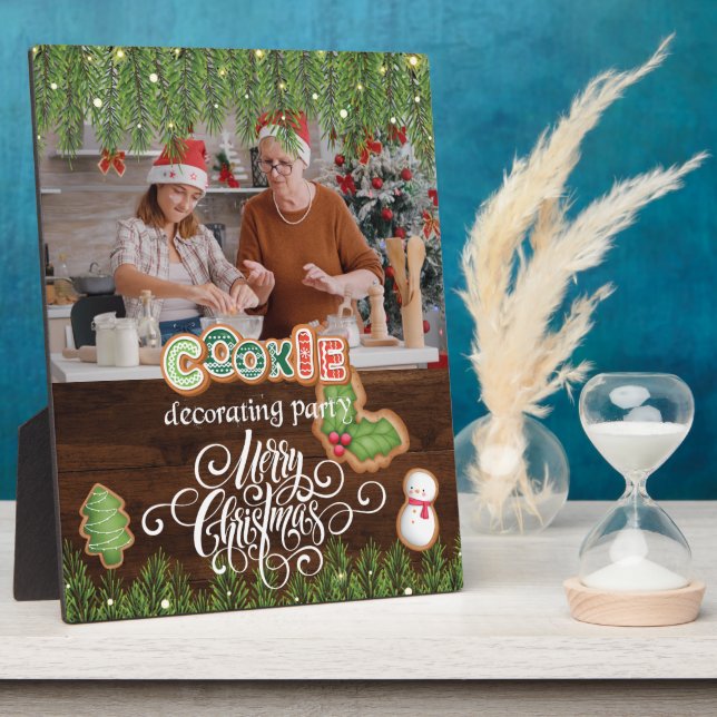 Plaque Photo Noël Cookie Décoration Fête cadeau photo (Côté)