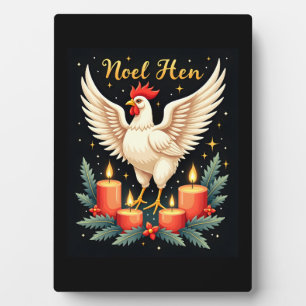 Plaque Photo Noel Hen Chicken