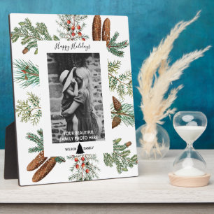 Plaque Photo Noël Joyeux Vacances Famille Photo Pine