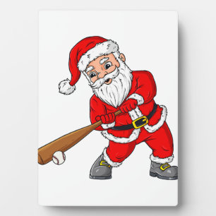 Plaque Photo Noël Santa Claus Baseball Pitcher Boys T Enfants
