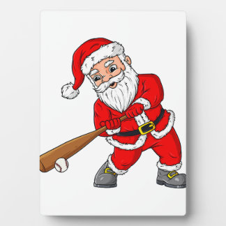 Plaque Photo Noël Santa Claus Baseball Pitcher Boys T Enfants