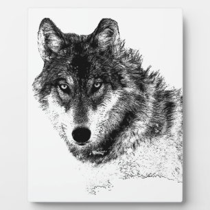 Plaque Photo Noir Blanc Inspiration Wolf Eyes