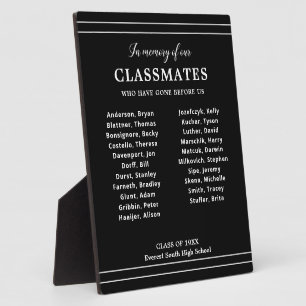 Plaque Photo Noir En Mémoire De La Classe Noms École Réunion