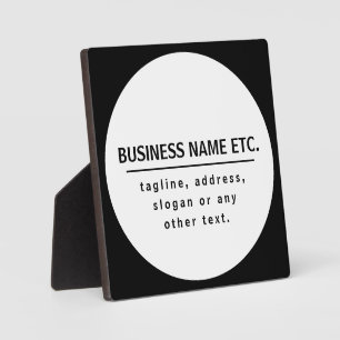 Plaque Photo Nom commercial & Slogan/autre texte   Noir et blan