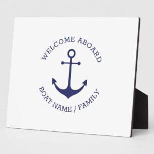 Plaque Photo Nom de bateau personnalisé Bienvenue à bord de l'a
