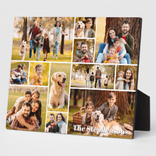 Plaque Photo Nom de Collage de 12 Photos Unique Simple