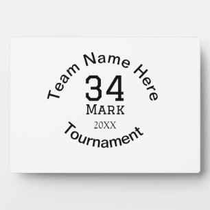 Plaque Photo Nom de l'équipe ici ajouter nom tournoi année text
