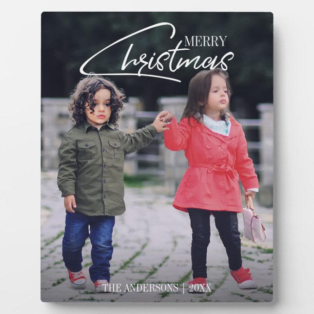 Plaque Photo Nostalgique Noël Script de vacances Tabletop Plaqu (Devant)