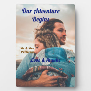 Plaque Photo Notre aventure commence ajoutez photo de couple am