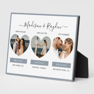 Plaque Photo Notre histoire d'amour Photo Dusty Blue Mariage Pl