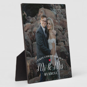 Plaque Photo Notre premier bureau photo personnalisé de Noël