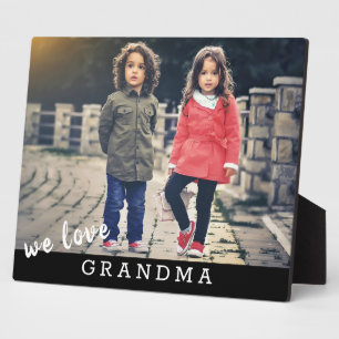 Plaque Photo Nous aimons la photo personnalisée de grand-mère