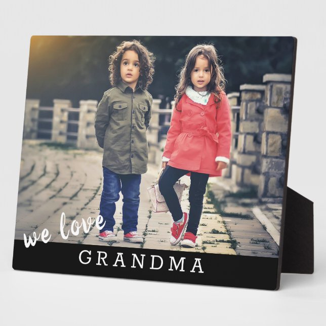 Plaque Photo Nous aimons la photo personnalisée de grand-mère (Côté)