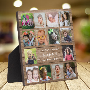 Plaque Photo Nous aimons Nanny Petits-enfants 14 Collage de pho