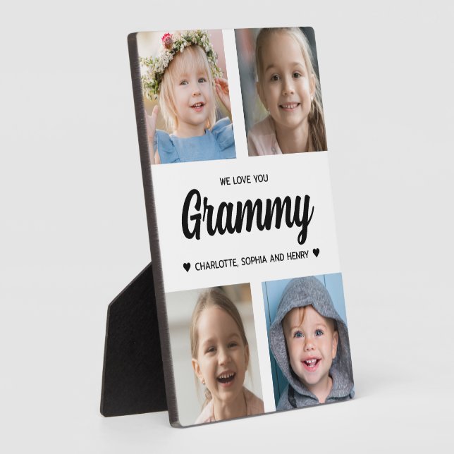 Plaque Photo Nous t'aimons Grammy Family Keepsaké Photo Collage (Côté)