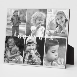 Plaque Photo Nous t'aimons Grand-Père Noms Photo Collage