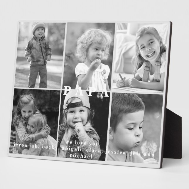 Plaque Photo Nous t'aimons Papa Names Photo Collage (Côté)