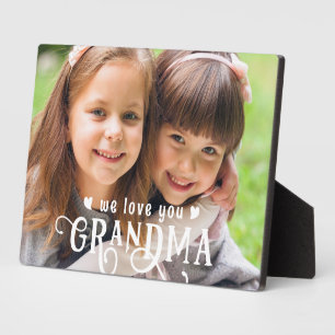 Plaque Photo Nous Vous Aimons Grand-Mère Photo Fancy Lettering 