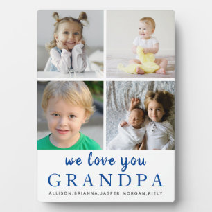 Plaque Photo Nous vous aimons grand-père Photo Collage Bleu B