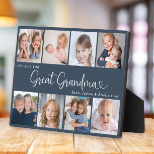 Plaque Photo Nous vous aimons Grande Mère Photo Collage Cœur