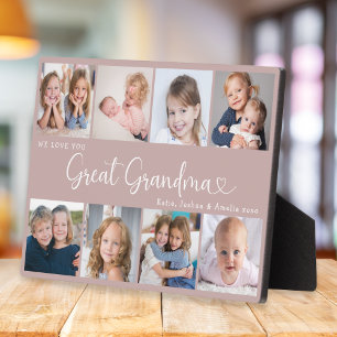 Plaque Photo Nous vous aimons Grande Mère Photo Collage Cœur