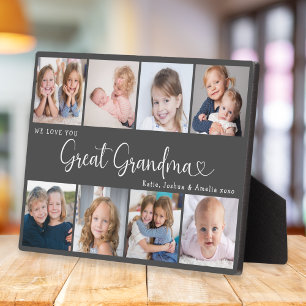 Plaque Photo Nous vous aimons Grande Mère Photo Collage Cœur