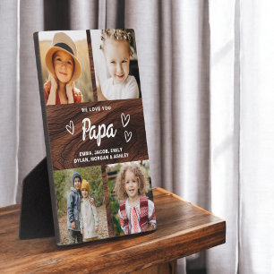 Plaque Photo Nous vous aimons Papa Famille Bois Photo Collage