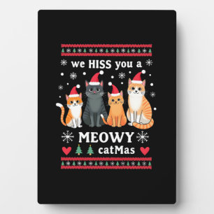 Plaque Photo Nous vous sifflons un joyeux Catmas drôle de chat