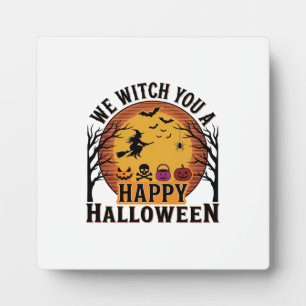 Plaque Photo Nous vous souhaitons un joyeux Halloween Vintage