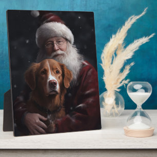 Plaque Photo Nouvelle-Écosse Duck Toller Avec Le Festif Du Père