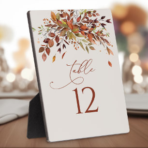 Plaque Photo Numéro de tableau Chute Aquarelle Mariage Easel