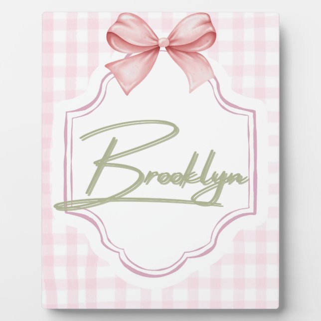 Plaque Photo Nurserie personnalisée pour bébé fille à Brooklyn  (Devant)