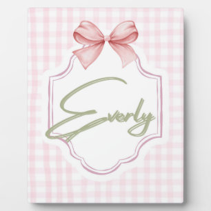 Plaque Photo Nurserie personnalisée pour bébé fille Everly avec