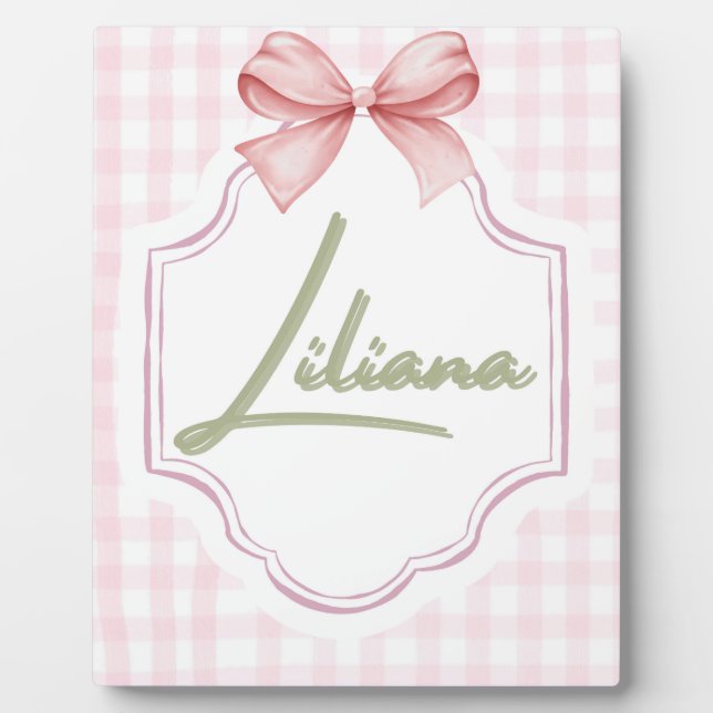 Plaque Photo Nurserie personnalisée pour bébé fille Liliana Rub (Devant)