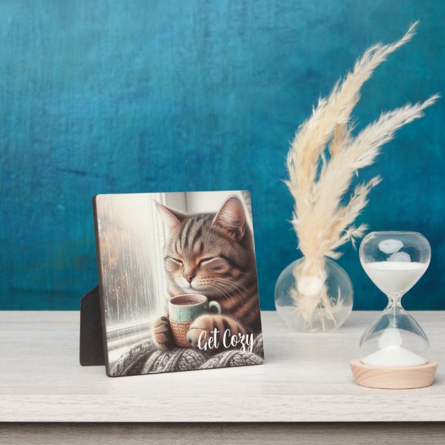 Plaque Photo Obtenez un chat confortable (Insitu)