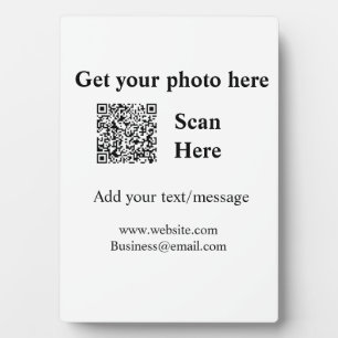 Plaque Photo Obtenez votre photo scan QR ajouter l'adresse e-ma