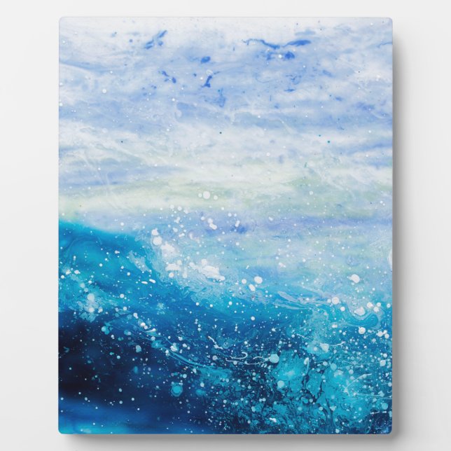 Plaque Photo Ocean wave painting, sea foam (Devant)