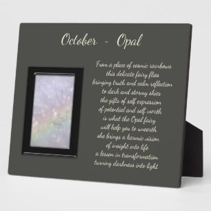 Plaque Photo October Birthstone Opal