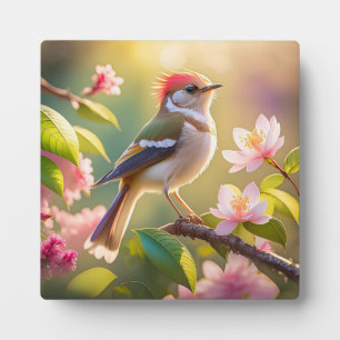 Plaque Photo Oiseau de Paruline Imaginaire à tête rouge
