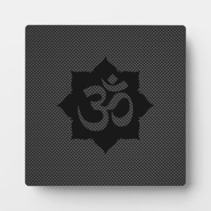Plaque Photo OM Symbole Lotus Spiritualité en fibre de carbone