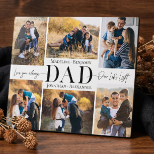 Plaque Photo On t'aime Papa Mémoire de collage photo simple