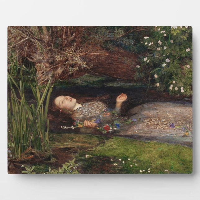 Plaque Photo Ophélie par John Everett Millais (Devant)