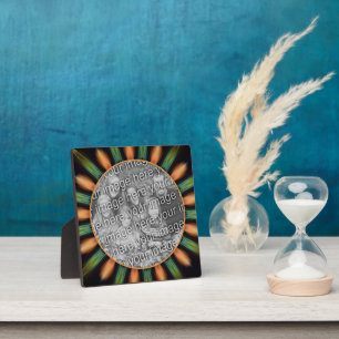 Plaque Photo Orange Et Vert Abstrait Ajouter Votre Propre Photo