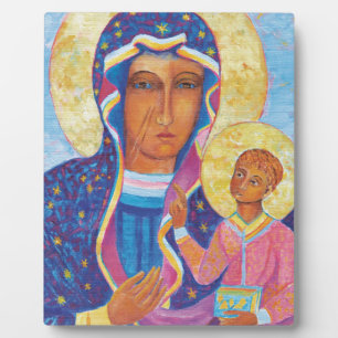 Plaque Photo Our Lady of Czestochowa Black Madonna Poland
