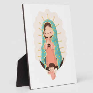 Plaque Photo Our Lady of Guadalupe with angel Kawaii Style