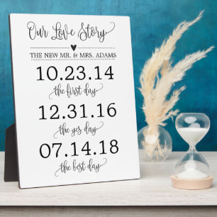 Plaque Photo Our Love Story Timeline Wedding Sign Decor